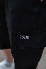 Чорні котонові шорти довжиною до колін з кишенями Without 8048020 фото №6