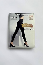Schwarze enge 100 den Microfaser-Leggings 8055020 Foto №2