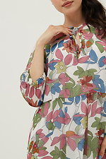 Szyfonowa sukienka midi w kwiatowy print z przyciętymi bufiastymi rękawami Garne 3039021 zdjęcie №2