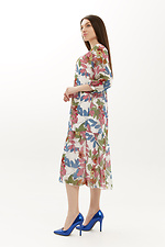 Szyfonowa sukienka midi w kwiatowy print z przyciętymi bufiastymi rękawami Garne 3039021 zdjęcie №6
