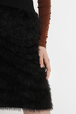 Пушистая короткая юбка LETIZIA из трикотажа "травка" черного цвета Garne 3040021 фото №4