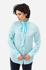 Klasyczna koszula damska CORA w miętowym kolorze z kokardą Garne 3042021 zdjęcie №1