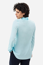 Classic women's shirt CORA mint color with bow-belt Garne 3042021 photo №5