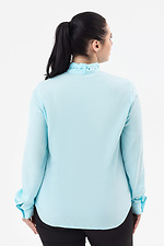 Classic women's shirt CORA mint color with bow-belt Garne 3042021 photo №9