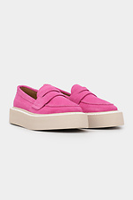 Women's Pink Genuine Suede Platform Loafers Garne 3200021 photo №2