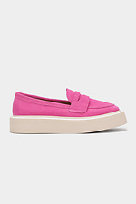 Women's Pink Genuine Suede Platform Loafers Garne 3200021 photo №3