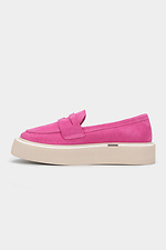 Women's Pink Genuine Suede Platform Loafers Garne 3200021 photo №4
