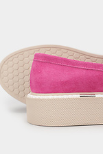 Women's Pink Genuine Suede Platform Loafers Garne 3200021 photo №6