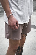Beige lockere gerade Shorts GRUF 8050021 Foto №2