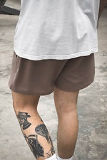 Beige lockere gerade Shorts GRUF 8050021 Foto №4