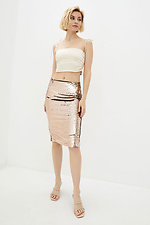 Shiny SHOW midi skirt in gold sequins with back slit Garne 3037022 photo №2