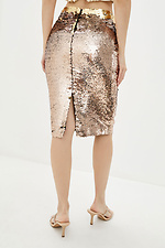 Shiny SHOW midi skirt in gold sequins with back slit Garne 3037022 photo №3