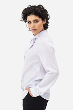 Классическая женская рубашка CORA белого цвета с бантом - поясом Garne 3042022 фото №4