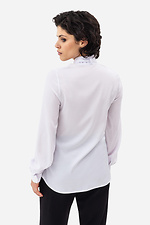 Классическая женская рубашка CORA белого цвета с бантом - поясом Garne 3042022 фото №5
