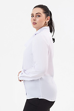 Жіноча класична сорочка CORA білого кольору з бантом - поясом Garne 3042022 фото №9
