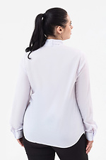 Классическая женская рубашка CORA белого цвета с бантом - поясом Garne 3042022 фото №10