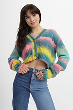 Short multicolored knitted cardigan Garne 3400022 photo №1