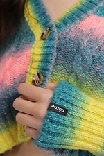 Short multicolored knitted cardigan Garne 3400022 photo №4