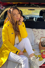 Yellow autumn parka long with a hood. AllReal 8042022 photo №2