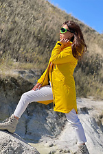 Yellow autumn parka long with a hood. AllReal 8042022 photo №4