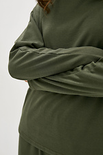 Dzianinowy sweter oversize DEVIKA w kolorze zielonym z kołnierzykiem Garne 3038023 zdjęcie №4
