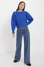 Short oversized knitted sweater with slits Garne 3400023 photo №2
