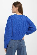 Короткий вязаный свитер оверсайз с разрезами Garne 3400023 фото №3
