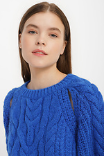 Короткий вязаный свитер оверсайз с разрезами Garne 3400023 фото №4