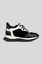 Women's winter black sneakers made of genuine leather  4206023 photo №3