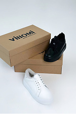 Women's sneakers made of white natural leather  4207023 photo №3