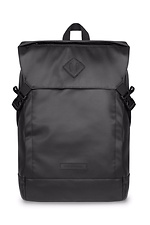 Black large eco-leather backpack with laptop pocket GARD 8011023 photo №1