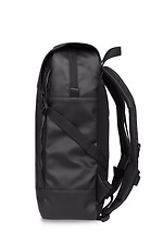 Black large eco-leather backpack with laptop pocket GARD 8011023 photo №2
