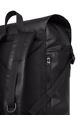 Black large eco-leather backpack with laptop pocket GARD 8011023 photo №3