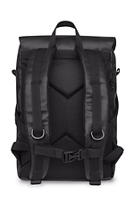 Black large eco-leather backpack with laptop pocket GARD 8011023 photo №7