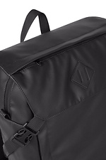 Black large eco-leather backpack with laptop pocket GARD 8011023 photo №8