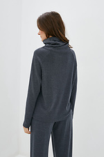 Knitted oversized sweater DEVIKA gray color with collar collar Garne 3038024 photo №3