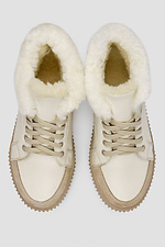 Lekkie zimowe sneakersy damskie wykonane ze skóry naturalnej z futerkiem  4206024 zdjęcie №2