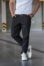 Herren Tapered-Hose Chinos Casual-Sport Schwarz Teamv 8034024 Foto №2