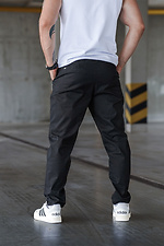 Men's tapered trousers Chinos Casual-Sport Black Teamv 8034024 photo №3