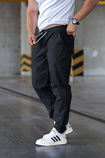 Men's tapered trousers Chinos Casual-Sport Black Teamv 8034024 photo №4
