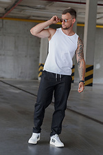 Herren Tapered-Hose Chinos Casual-Sport Schwarz Teamv 8034024 Foto №8