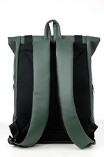 Молодежный рюкзак ролл-топ из кожзама зеленого цвета SamBag 8045024 фото №6