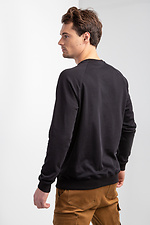Black knitted sweatshirt with raglan sleeves and white pattern GEN 9000024 photo №4