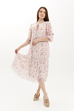 Шифонова сукня міді ZLATA в дрібну квіточку з укороченими рукавами Garne 3039025 фото №5