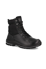 Leather lace-up ankle boots in military style Forester 4203025 photo №1