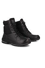 Leather lace-up ankle boots in military style Forester 4203025 photo №2