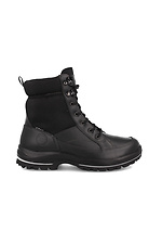 Leather lace-up ankle boots in military style Forester 4203025 photo №3