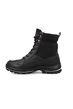 Leather lace-up ankle boots in military style Forester 4203025 photo №4