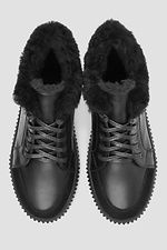 Stylish winter sneakers for women made of black genuine leather 4206025 photo №2