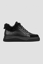 Stylish winter sneakers for women made of black genuine leather 4206025 photo №3